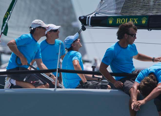 Alberto Rossi and his team aboard Enfant Terrible during last year’s Rolex Farr 40 North American Championship in Newport - where they took second place ©  Rolex/Daniel Forster http://www.regattanews.com